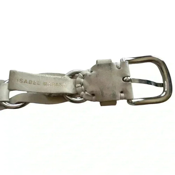 Isabel Marant Bali 100% Calf Leather Ivory Braided Women's Statement Belt Medium - Picture 6 of 11